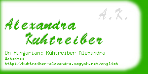 alexandra kuhtreiber business card
